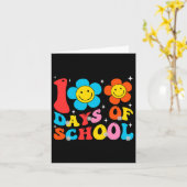 Leraar Kinderen Retro Groovy 100 dagen Happy 100th Kaart (Gele Bloem)