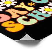 Leraar Kinderen Retro Groovy 100 dagen Happy 100th Poster (Hoek)