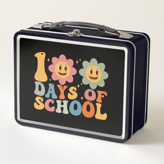 Leraar Kinderen Retro Groovy 100 Dagen School (Voorkant)