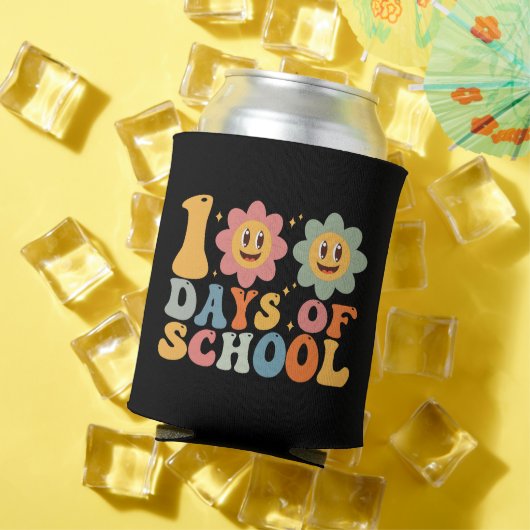Leraar Kinderen Retro Groovy 100 Dagen School  Blikjeskoeler (Insitu Zomer)