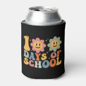 Leraar Kinderen Retro Groovy 100 Dagen School  Blikjeskoeler (Blikje Voorkant)