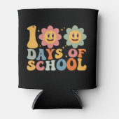 Leraar Kinderen Retro Groovy 100 Dagen School  Blikjeskoeler (Voorkant)