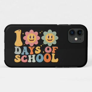Leraar Kinderen Retro Groovy 100 Dagen School Case-Mate iPhone Case