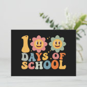 Leraar Kinderen Retro Groovy 100 Dagen School Kaart (Staand voorkant)