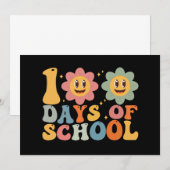 Leraar Kinderen Retro Groovy 100 Dagen School Kaart (Voorkant / Achterkant)