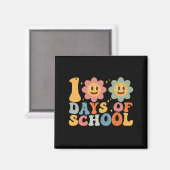 Leraar Kinderen Retro Groovy 100 Dagen School Magneet (Voorkant / Achterkant)