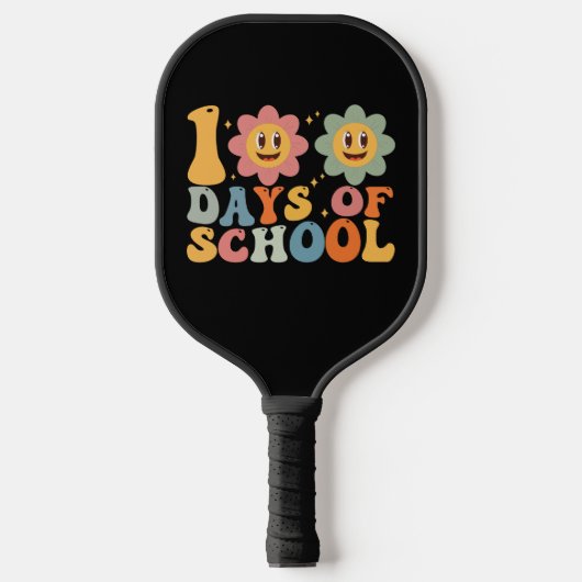 Leraar Kinderen Retro Groovy 100 Dagen School Pickleball Paddle (Voorkant)