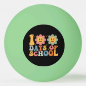 Leraar Kinderen Retro Groovy 100 Dagen School Pingpongbal (Voorkant)