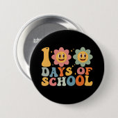 Leraar Kinderen Retro Groovy 100 Dagen School Ronde Button 7,6 Cm (Voorkant /achterkant)
