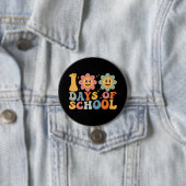 Leraar Kinderen Retro Groovy 100 Dagen School Ronde Button 7,6 Cm (In situ)