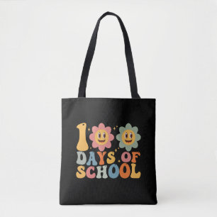 Leraar Kinderen Retro Groovy 100 Dagen School  Tote Bag