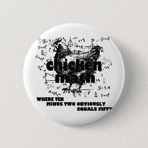 Leraar Kip Math Mathemachicken Grappige Kip Ronde Button 5,7 Cm