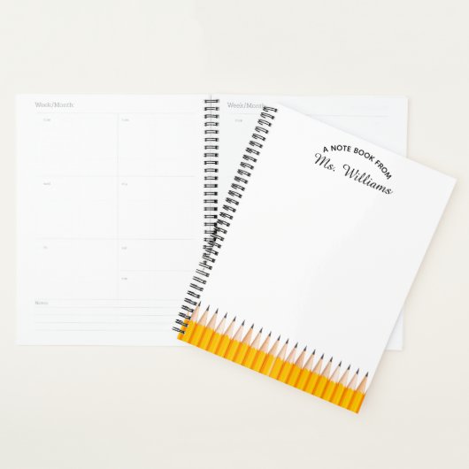 Leraar Klas Potlood Aangepaste Naam Planner (Display)