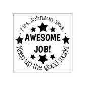 Leraar Klaslokaal Bibliotheek ster Silhouette Rubberstempel (Afrduk)