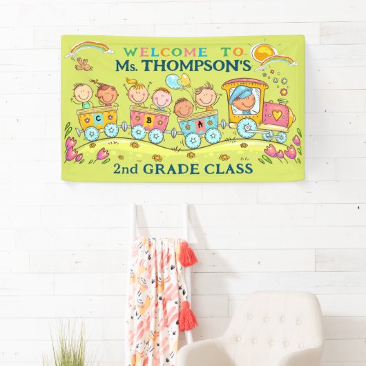 Leraar Klaslokaal Welkom Teken School Trein Banner (Insitu)