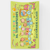 Leraar Klaslokaal Welkom Teken School Trein Banner (Verticaal)