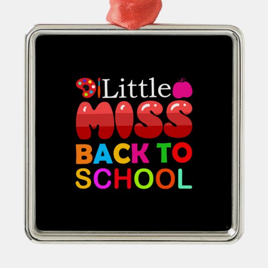 Leraar kleine Miss Terug naar school Metalen Ornament (Voorkant)