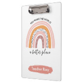 Leraar Klemborden Boho Rainbow Pink gepersonalisee (Links)