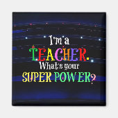 Leraar, kleurrijk ontwerp op maat magneet (Voorkant)