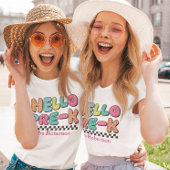 Leraar kleurrijk retro pre-k t-shirt