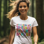 Leraar kleurrijk retro quote t-shirt
