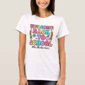 Leraar kleurrijk retro quote t-shirt (Voorkant)