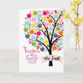 Leraar Kleurrijke appel Boom bedankcadeau Kaart (Gele Bloem)