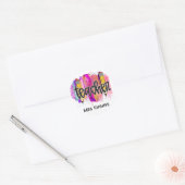 Leraar kleurrijke potloden. Bewerkbare naam. Ronde Sticker (Envelop)