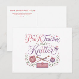 Leraar kleuteronderwijs en breister | Leraar Briefkaart