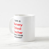 leraar kleuterschool koffiemok (Voorkant links)