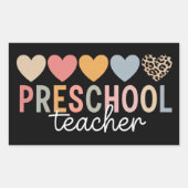 Leraar kleuterschool Terug naar school Rechthoekige Sticker (Voorkant)