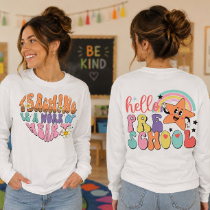 Leraar kleuterschool terug naar school t-shirt