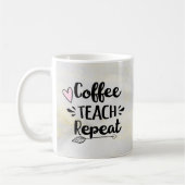 Leraar Koffie Leren Herhalen Schattige Gift Koffiemok (Links)