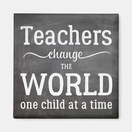 Leraar krijtbord witte typografie script quote magneet (Voorkant)