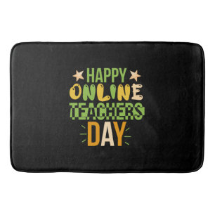 Leraar Kunst Happy Online Teacher Day Badmat