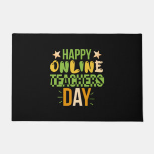 Leraar Kunst Happy Online Teacher Day Deurmat