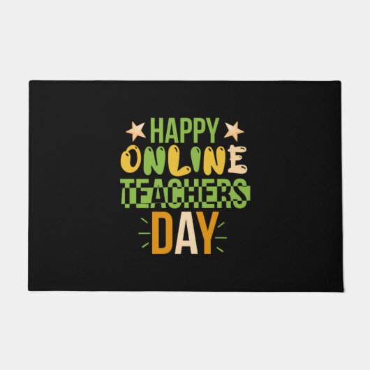 Leraar Kunst Happy Online Teacher Day Deurmat (Voorkant)