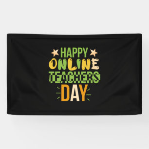 Leraar Kunst Happy Online Teacher Day Spandoek