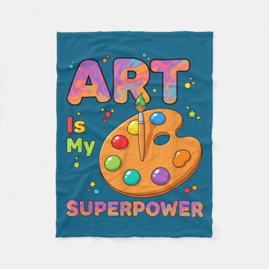 Leraar - Kunst is mijn superleraar tekenkunst Fleece Deken (Voorkant)