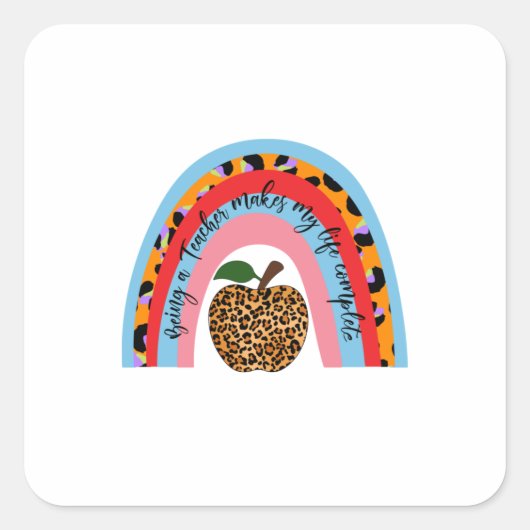 Leraar Kunst wordt leraar Vierkante Sticker (Voorkant)