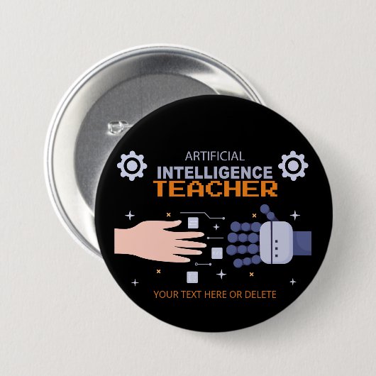 Leraar Kunstmatige Intelligentie - man & machine Ronde Button 7,6 Cm (Voorkant /achterkant)