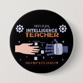 Leraar Kunstmatige Intelligentie - man & machine Ronde Button 7,6 Cm (Voorkant)
