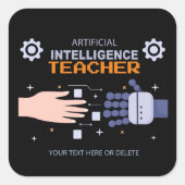 Leraar Kunstmatige Intelligentie - man & machine Vierkante Sticker (Voorkant)