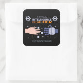 Leraar Kunstmatige Intelligentie - man & machine Vierkante Sticker (Tas)
