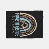Leraar Leopard Boho Rainbow Terug naar school Fleece Deken (Voorkant (Horizontaal))