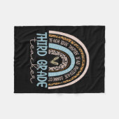 Leraar Leopard Boho Rainbow Terug naar school Fleece Deken (Voorkant (Horizontaal))