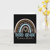 Leraar Leopard Boho Rainbow Terug naar school Kaart (Gele Bloem)