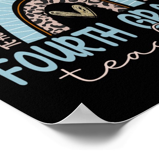 Leraar Leopard Boho Rainbow Terug naar school Poster (Hoek)