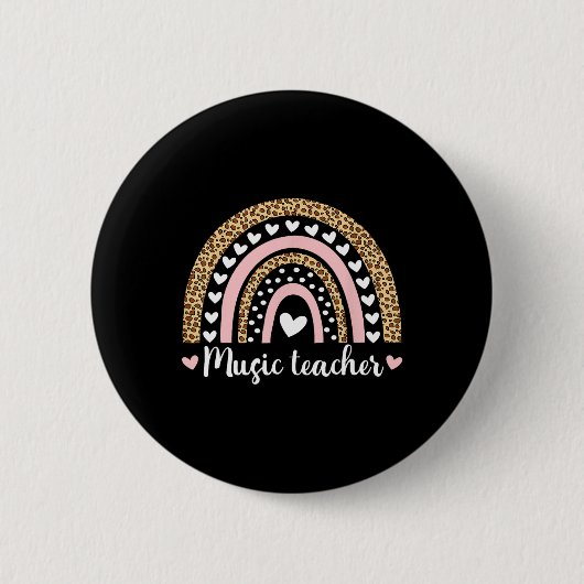 Leraar Leopard Boho Regenboog 100 dagen school Ronde Button 5,7 Cm (Voorkant)