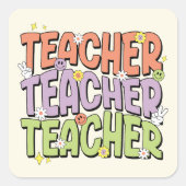 Leraar leraar leraar leraar vierkante sticker (Voorkant)